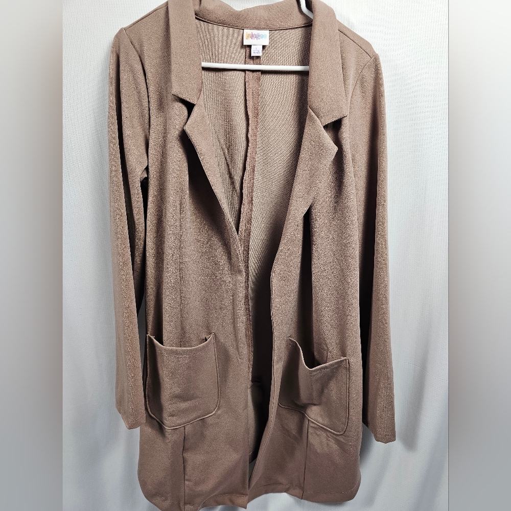 Women's Long Open Front Cardigan Jacket - Taupe
